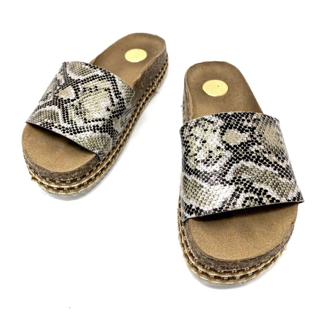 Habana Joan Wedge Sandals Sz 7 Snake Print Boho